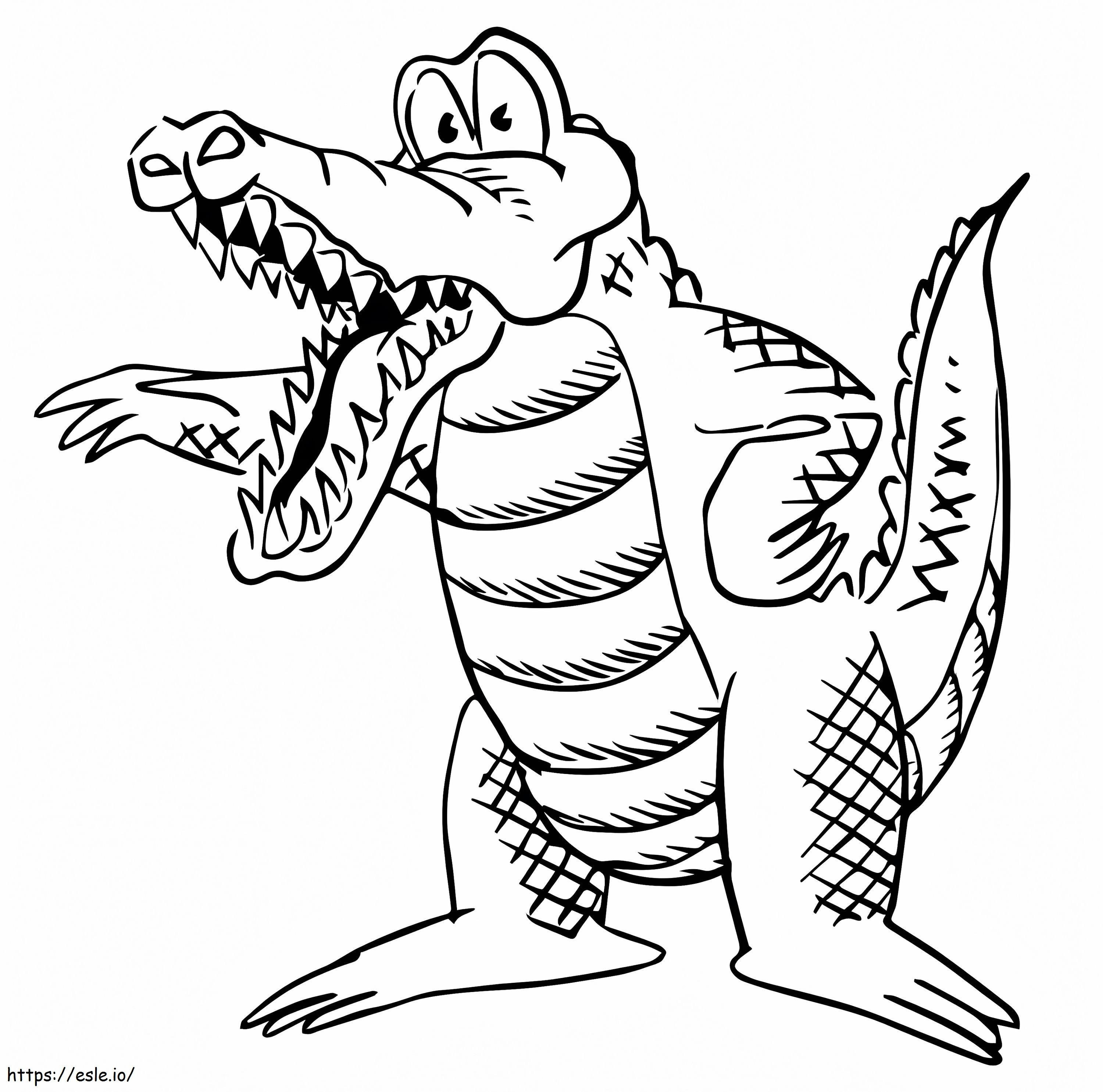 Aligator de desene animate supărat de colorat