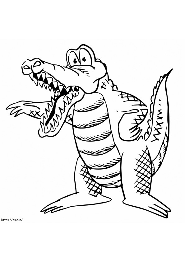 Coloriage Alligator de dessin animé en colère à imprimer dessin
