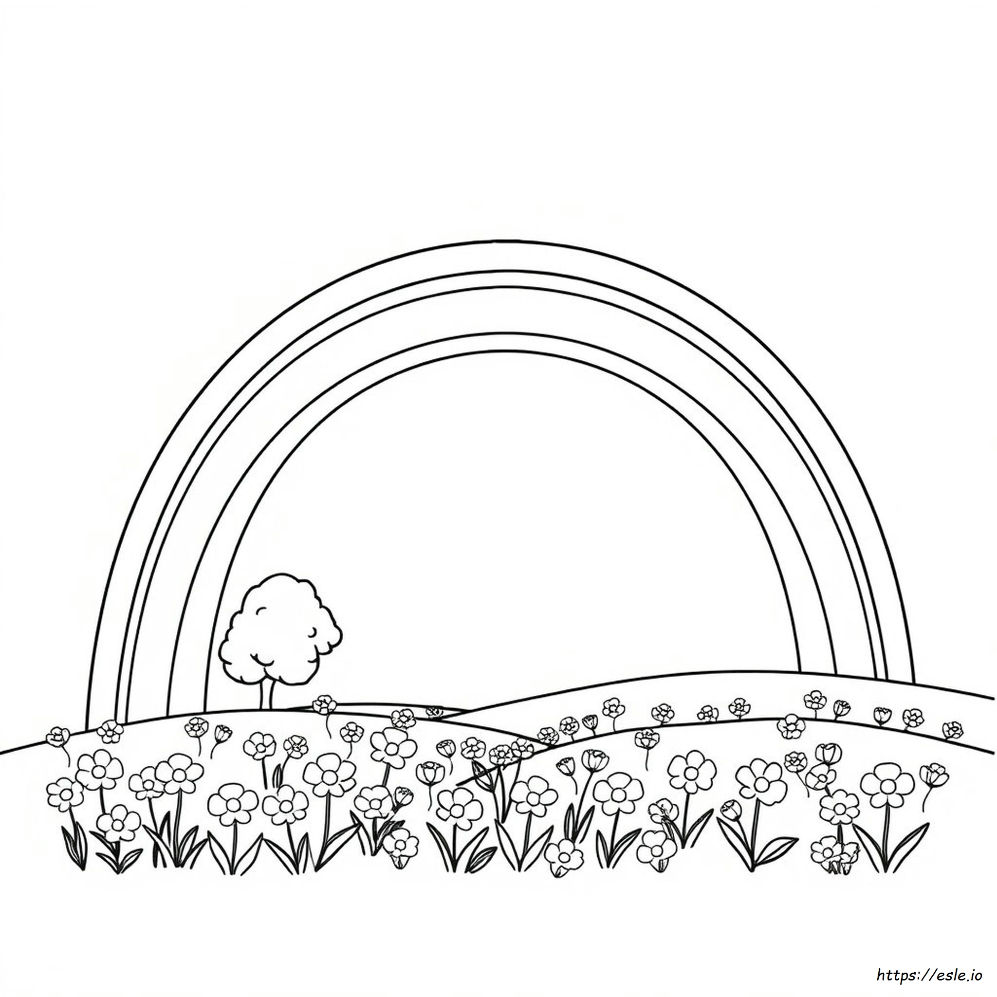 Contorno De Arcoíris Para Colorear