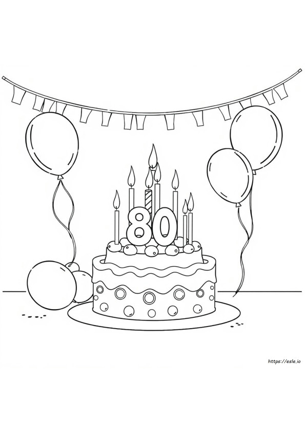 Happy 80Th Birthday Coloring Pages