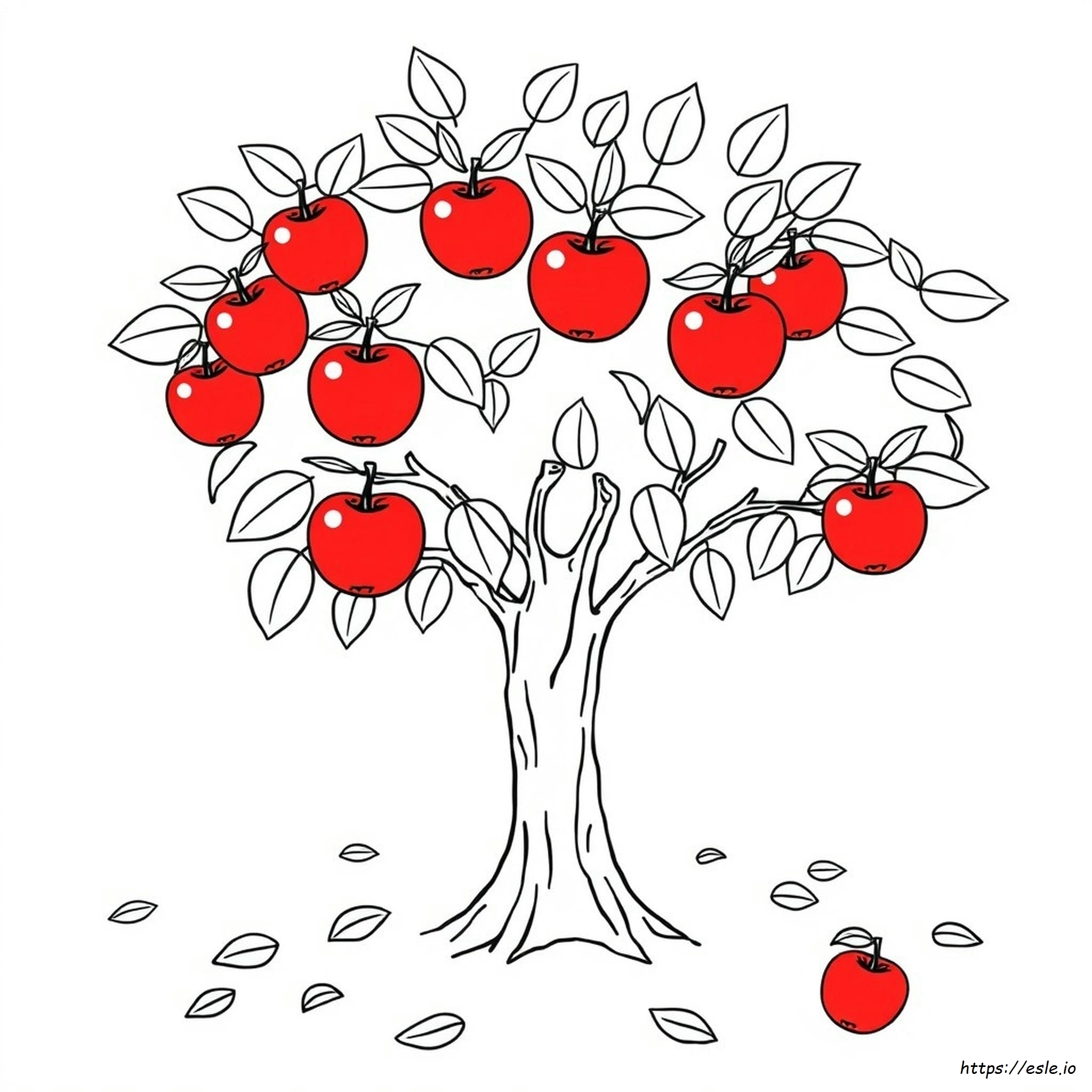 Manzanas Para Colorear Para Preescolares
