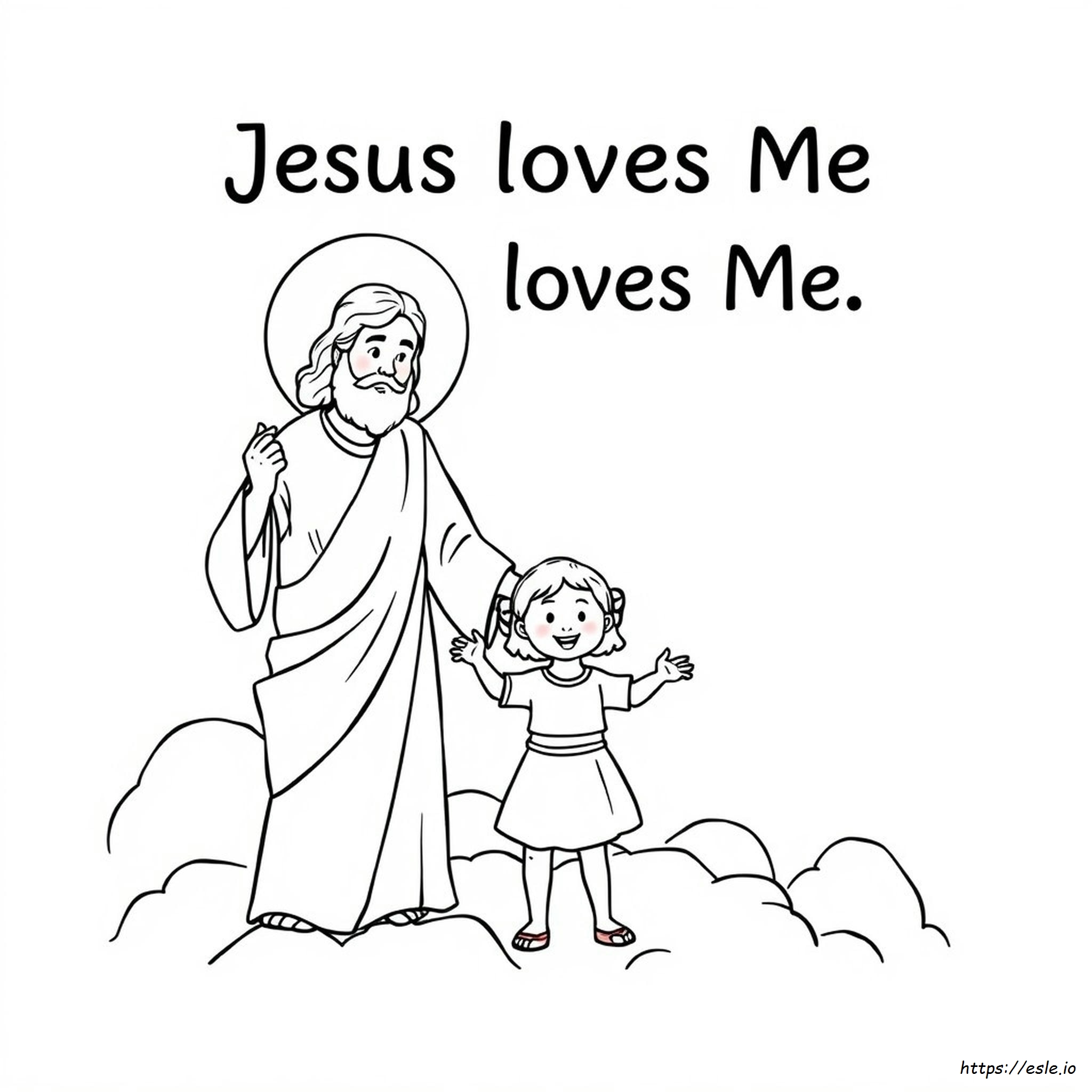 Jesús Me Ama Para Colorear