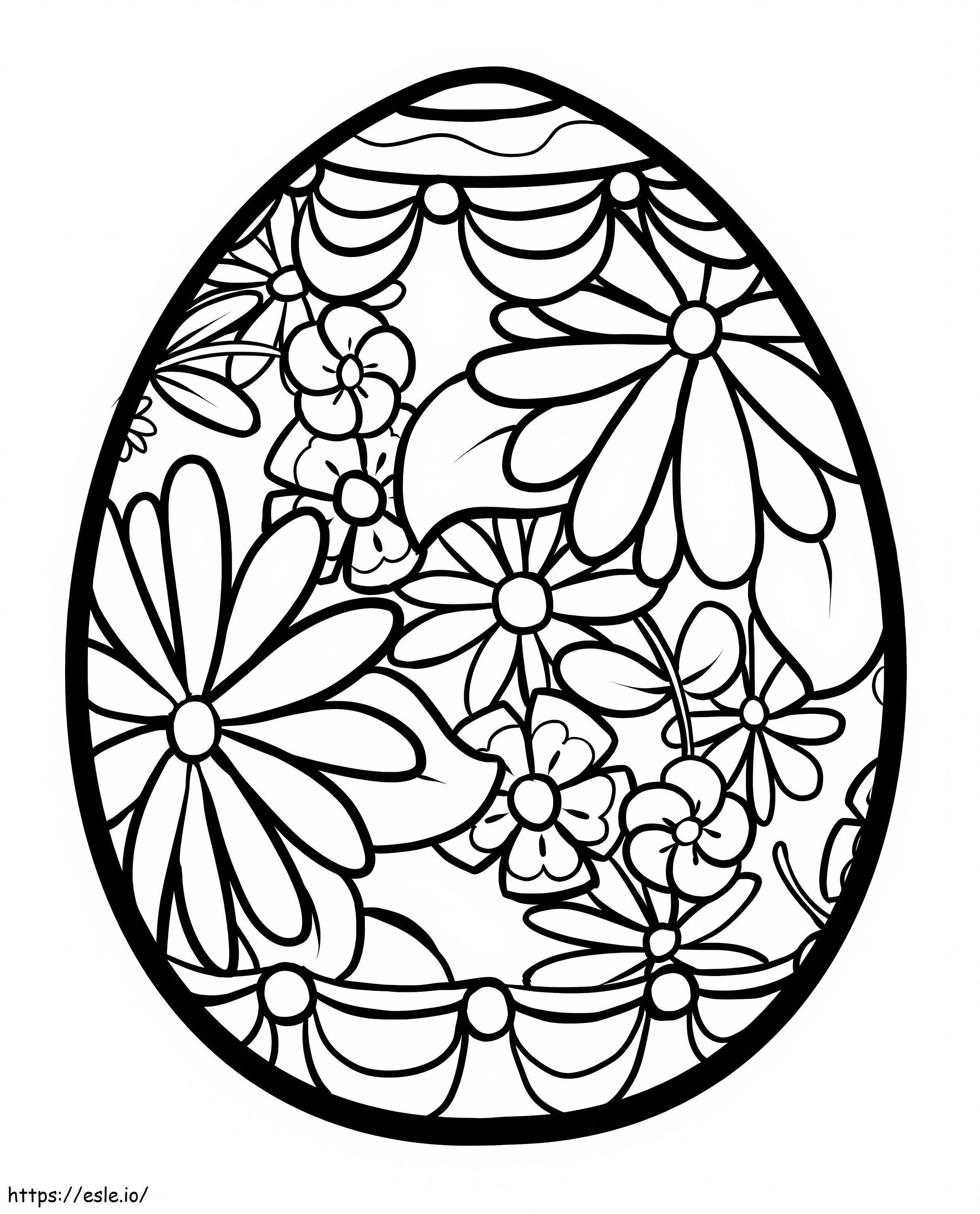 Fiore dell'uovo di Pasqua da colorare