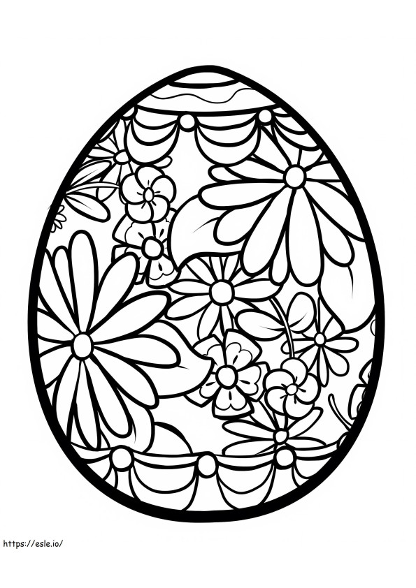 flor de huevo de pascua para colorear