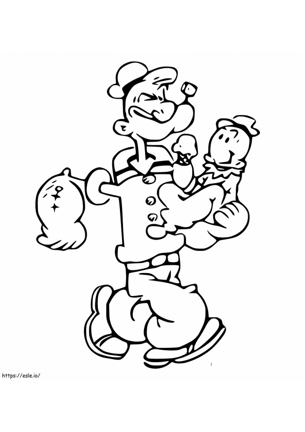 Popeye e Sweepea para colorir