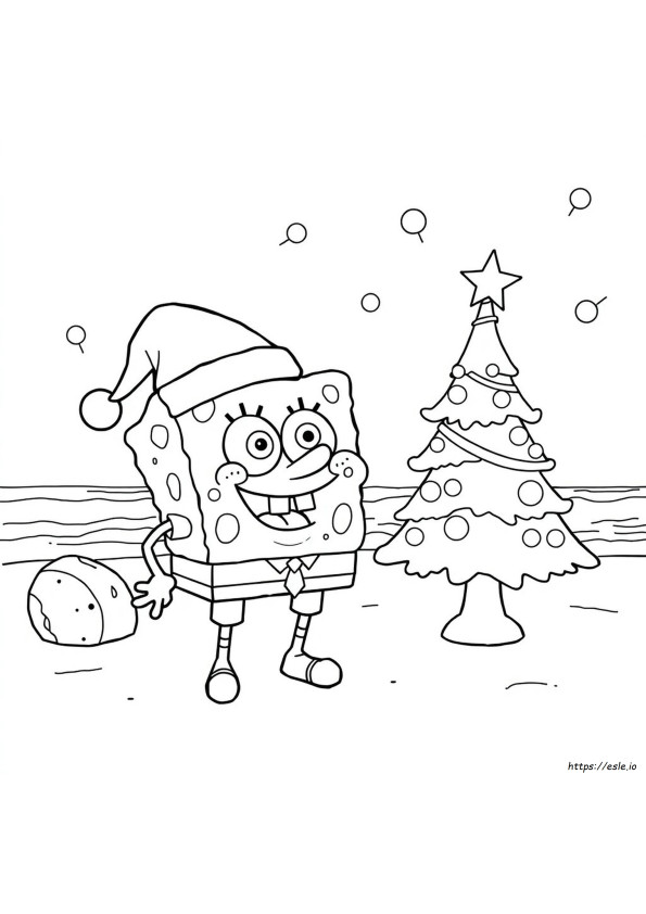 Sponge Bob Christmas Coloring Pages