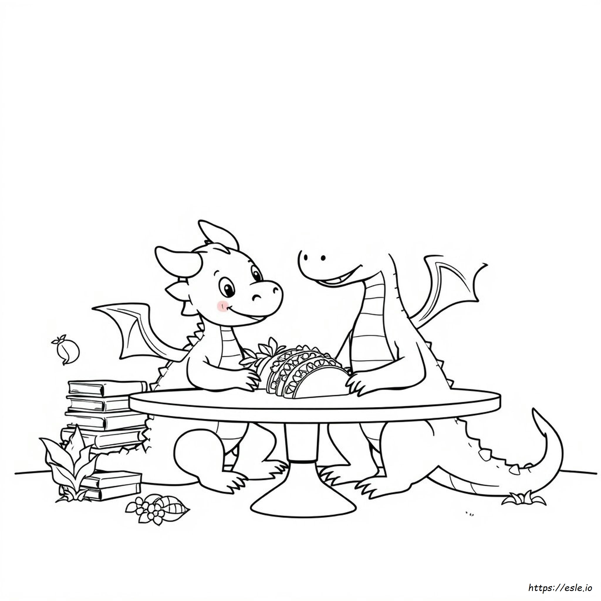 Drachen Lieben Tacos Ausmalbilder