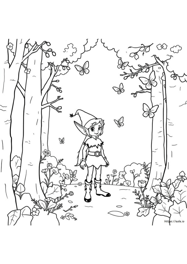 Elfo Para Colorir