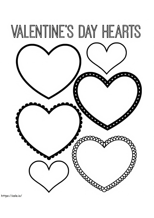 Coloriage Coeurs Saint-Valentin 1 à imprimer dessin