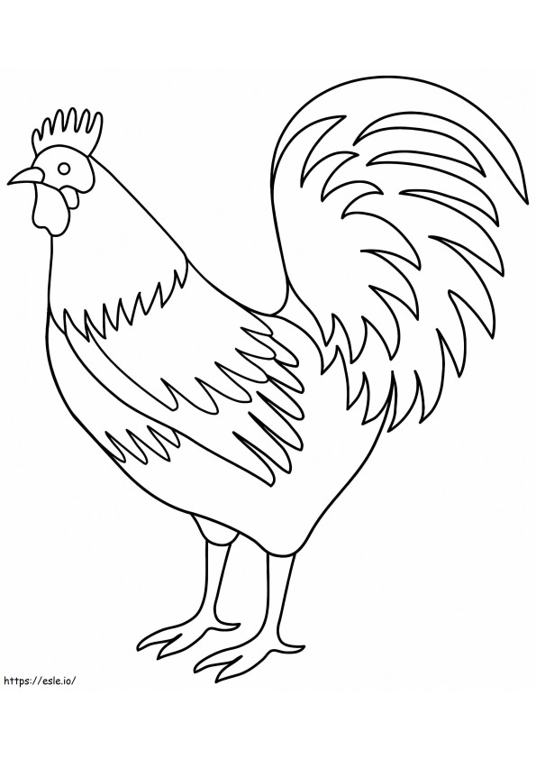 Simple Rooster coloring page