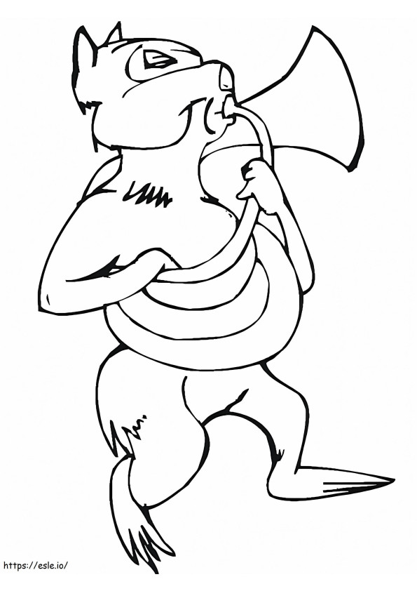 Chipmunk Playing Trumpet coloring page