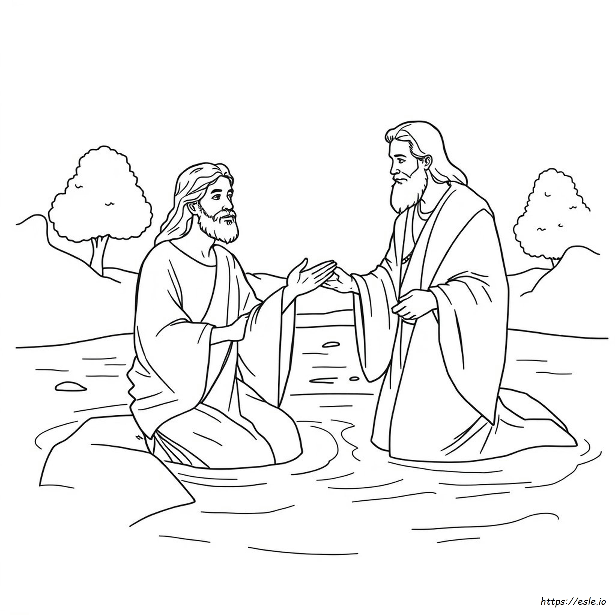 Baptism Of Jesus Coloring Page Free