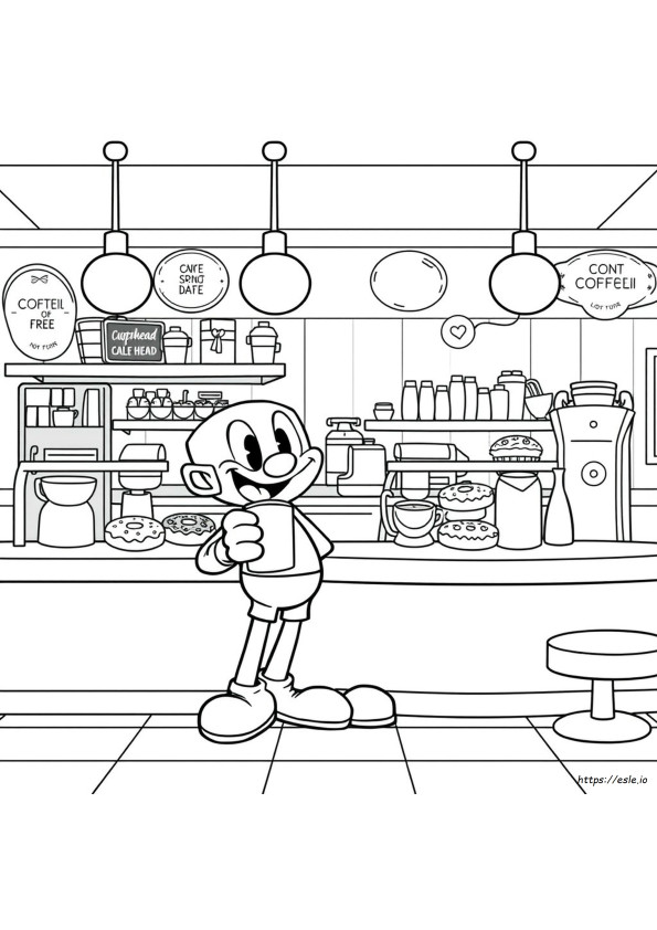 Cuphead Gambar Mewarnai Gratis