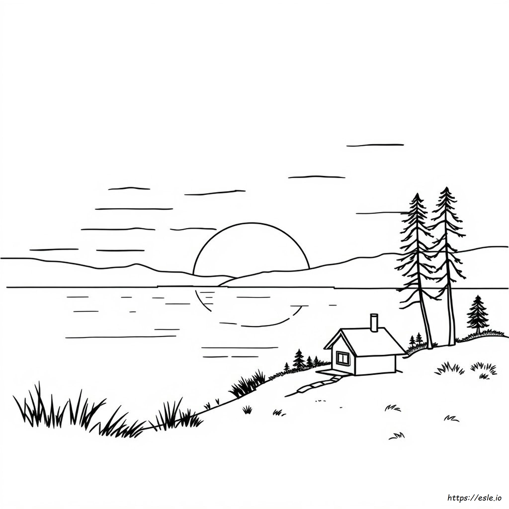 Páginas Para Colorear De Atardeceres Realistas Para Adultos