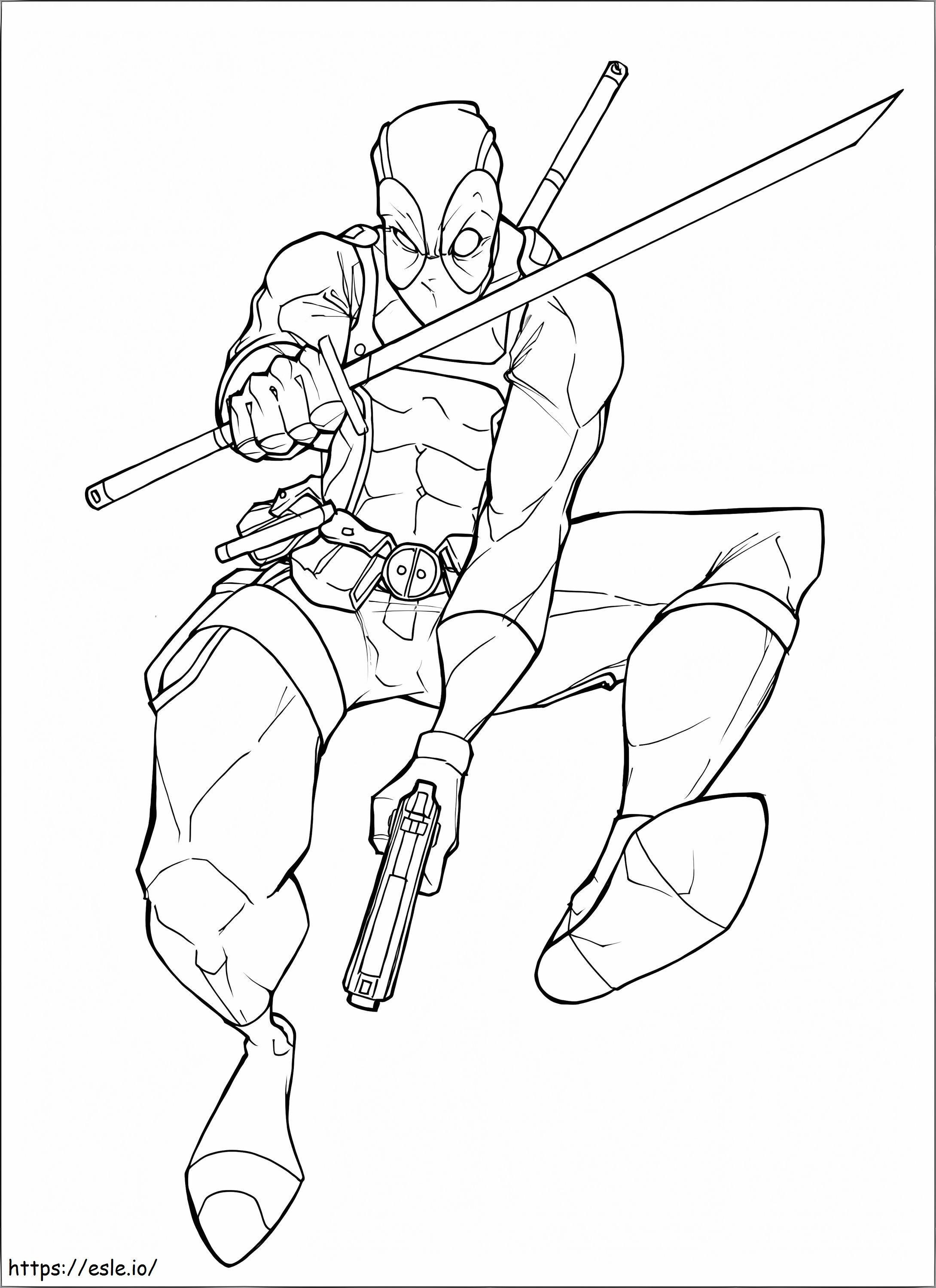 Deadpool Simple coloring page