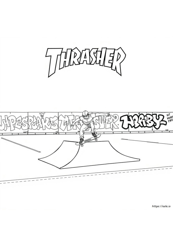 Thrasher Skateboard Színező Oldalak