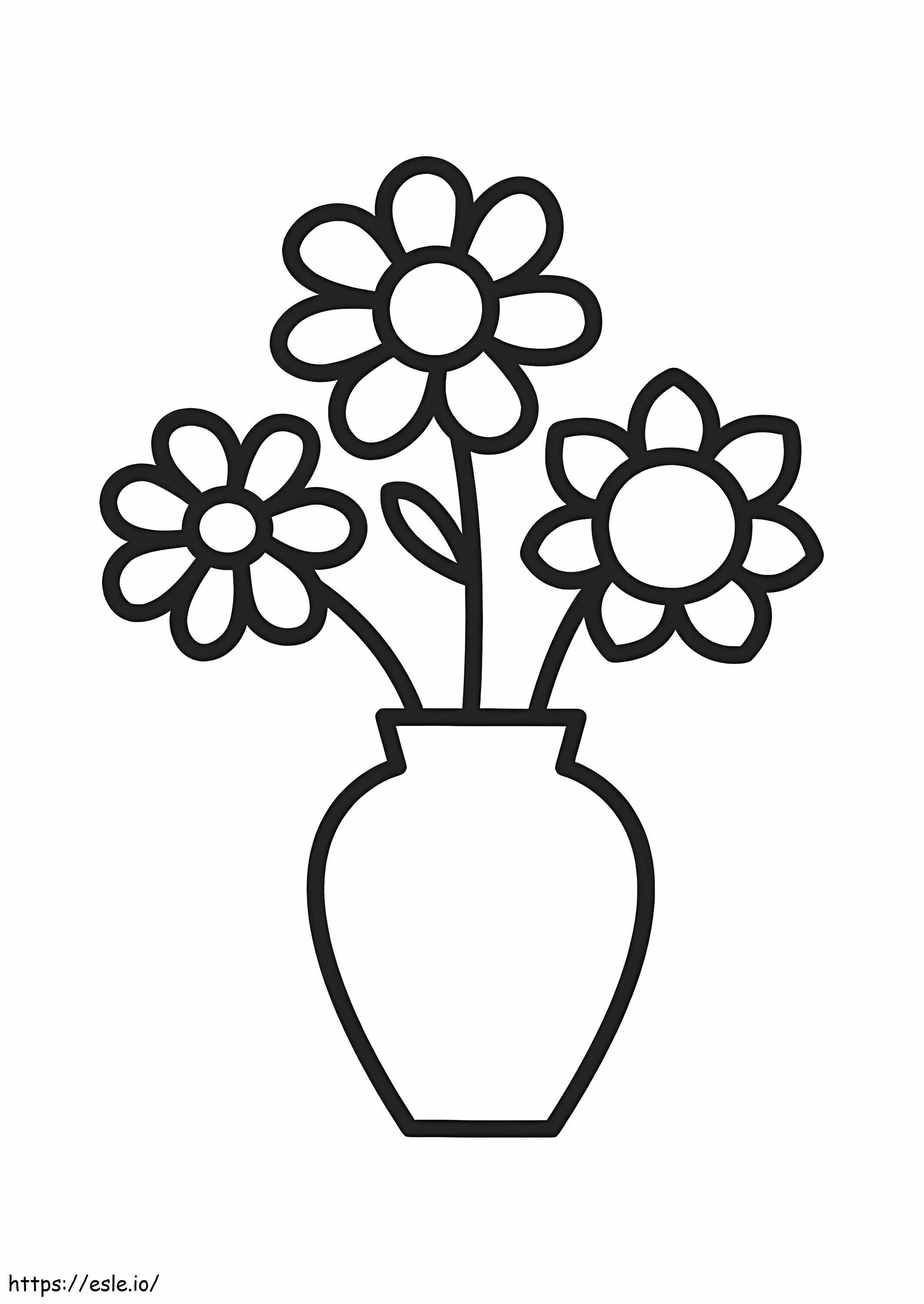 Coloriage Vase à fleurs simple à imprimer dessin