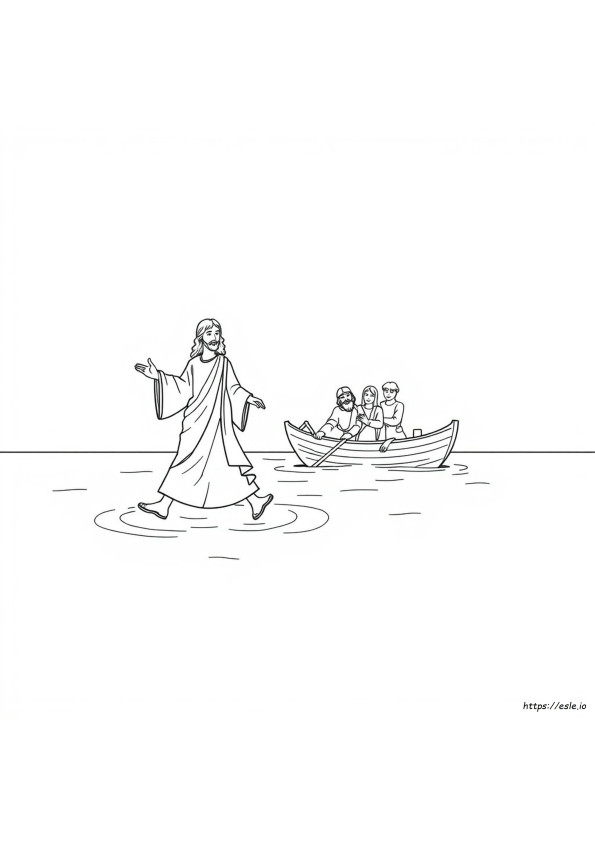 Coloring Picture Of Jesus Walking On Water