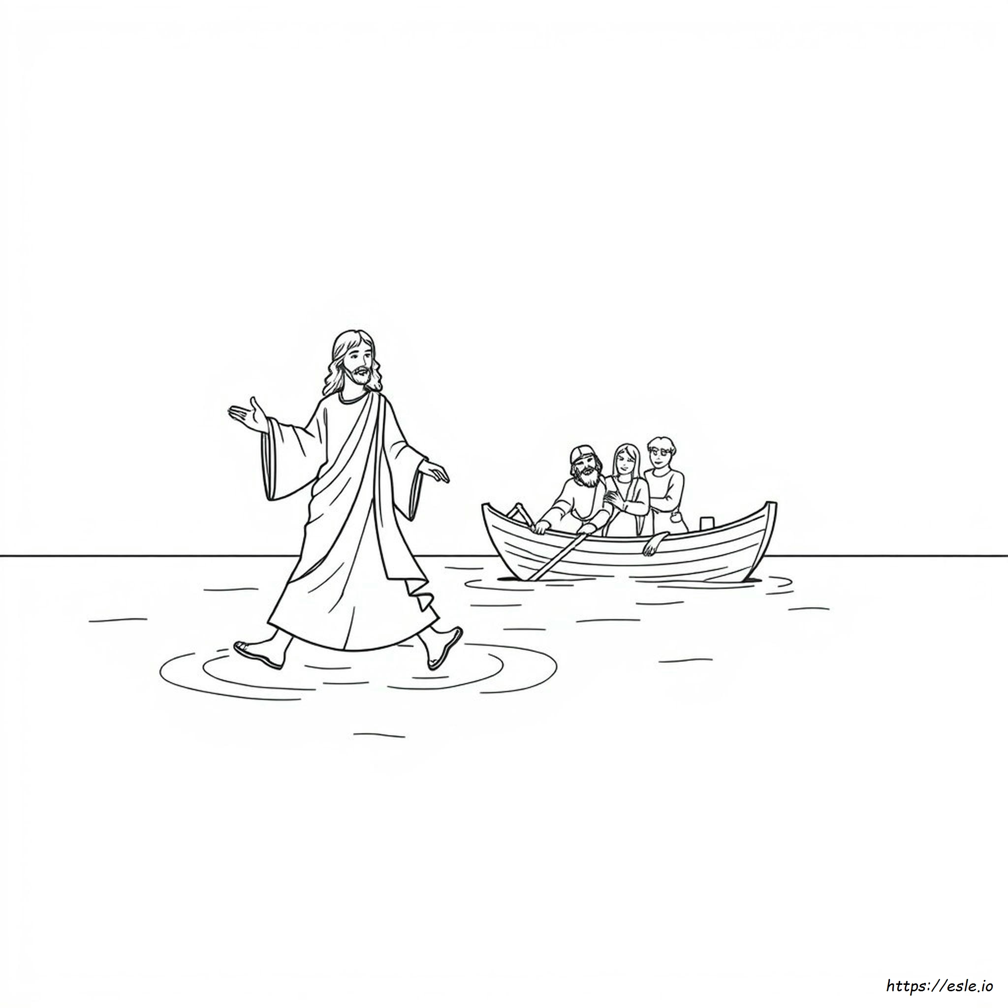 Coloring Picture Of Jesus Walking On Water