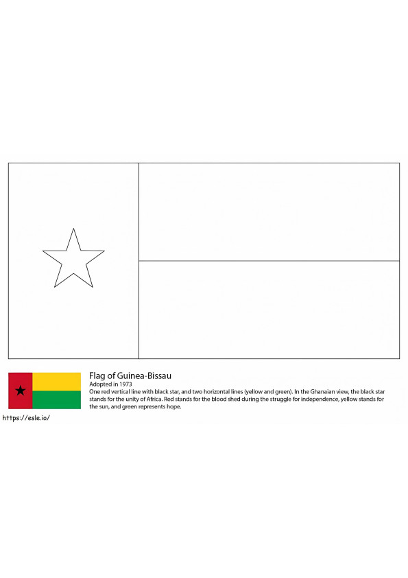  Flaga Gwinei Bissau kolorowanka