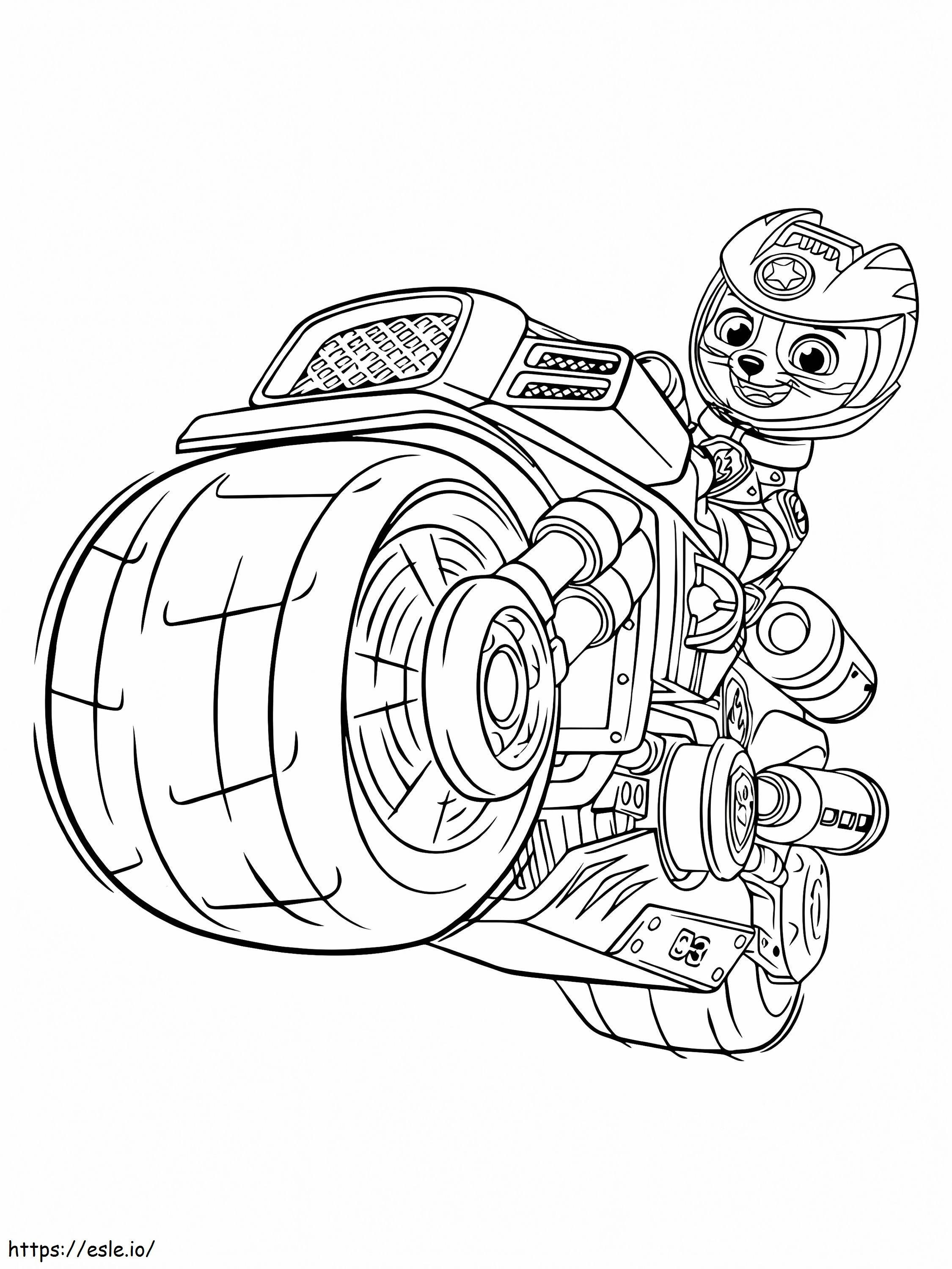 Motor Bike And Wild Cat coloring page