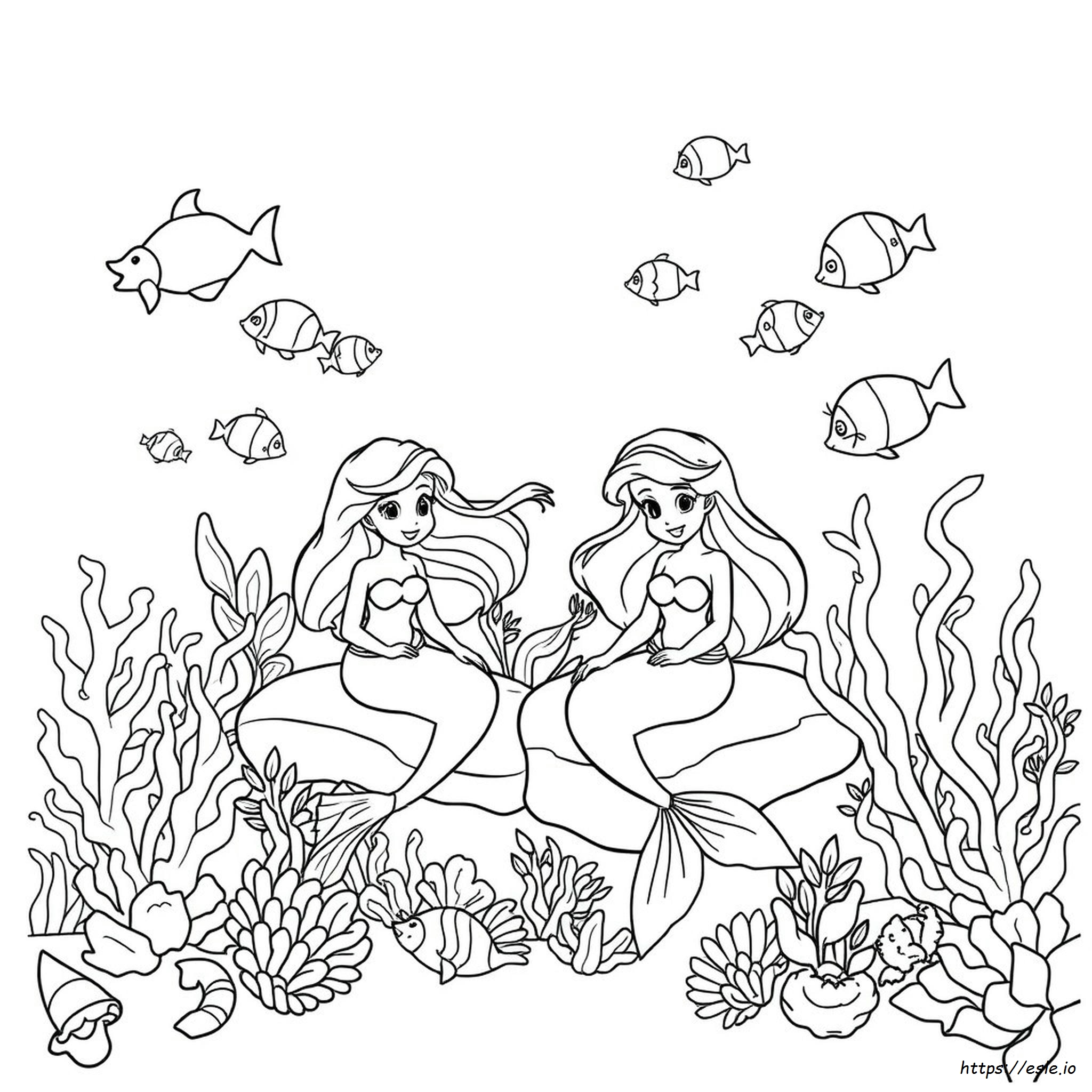 Coloring Page Of Little Mermaid