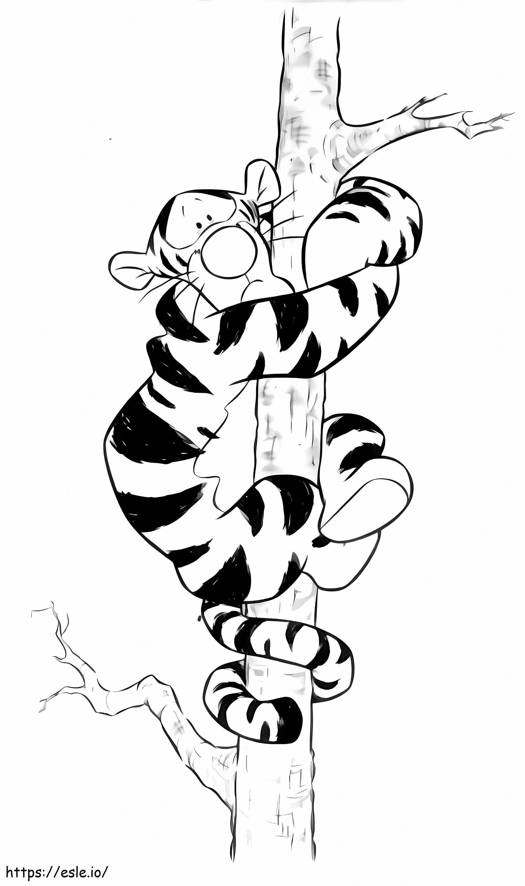 Tigger On A Tree coloring page