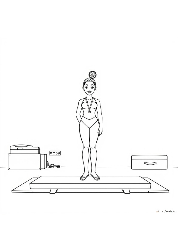 Simone Biles Gambar Mewarnai Gratis