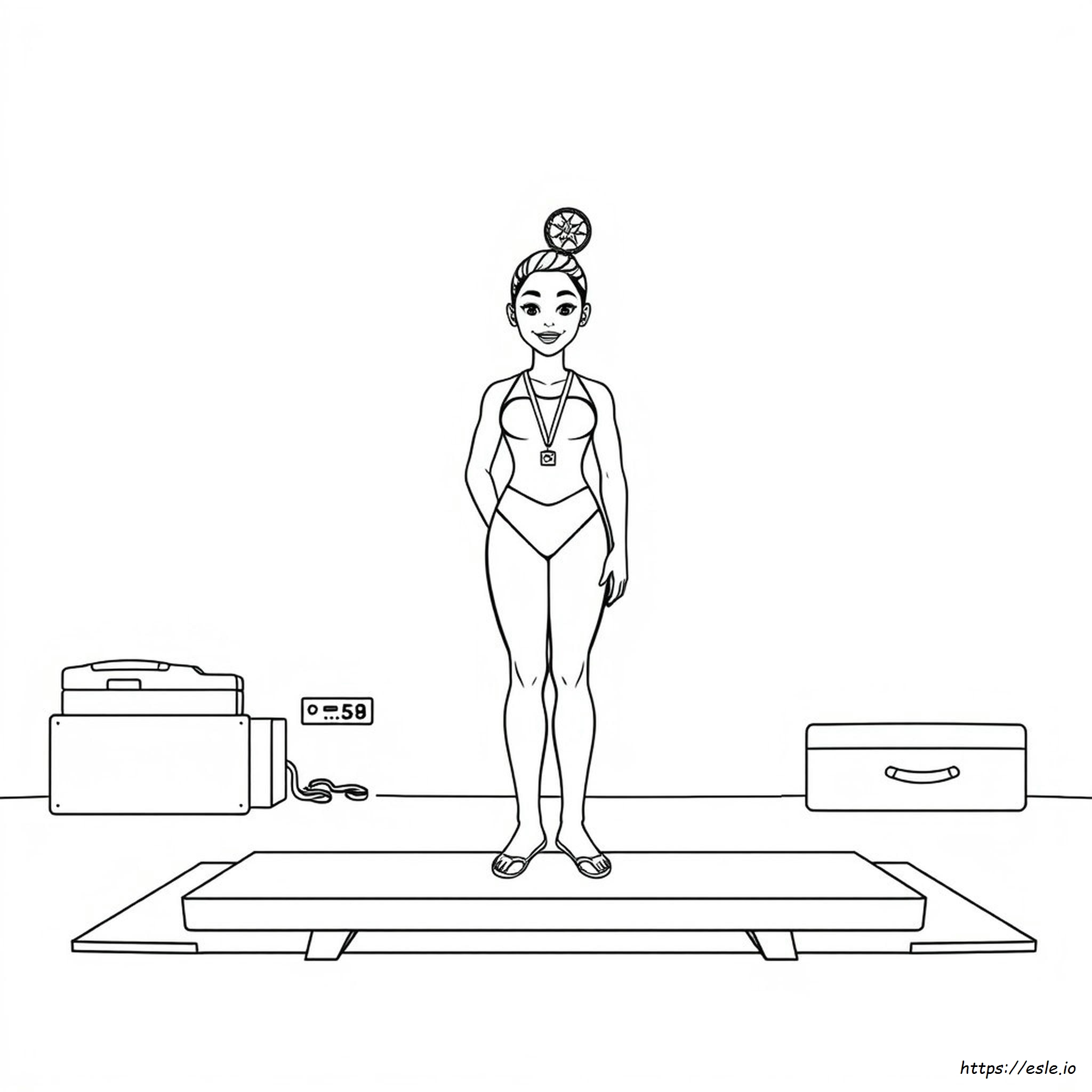 Simone Biles Coloring Page Free