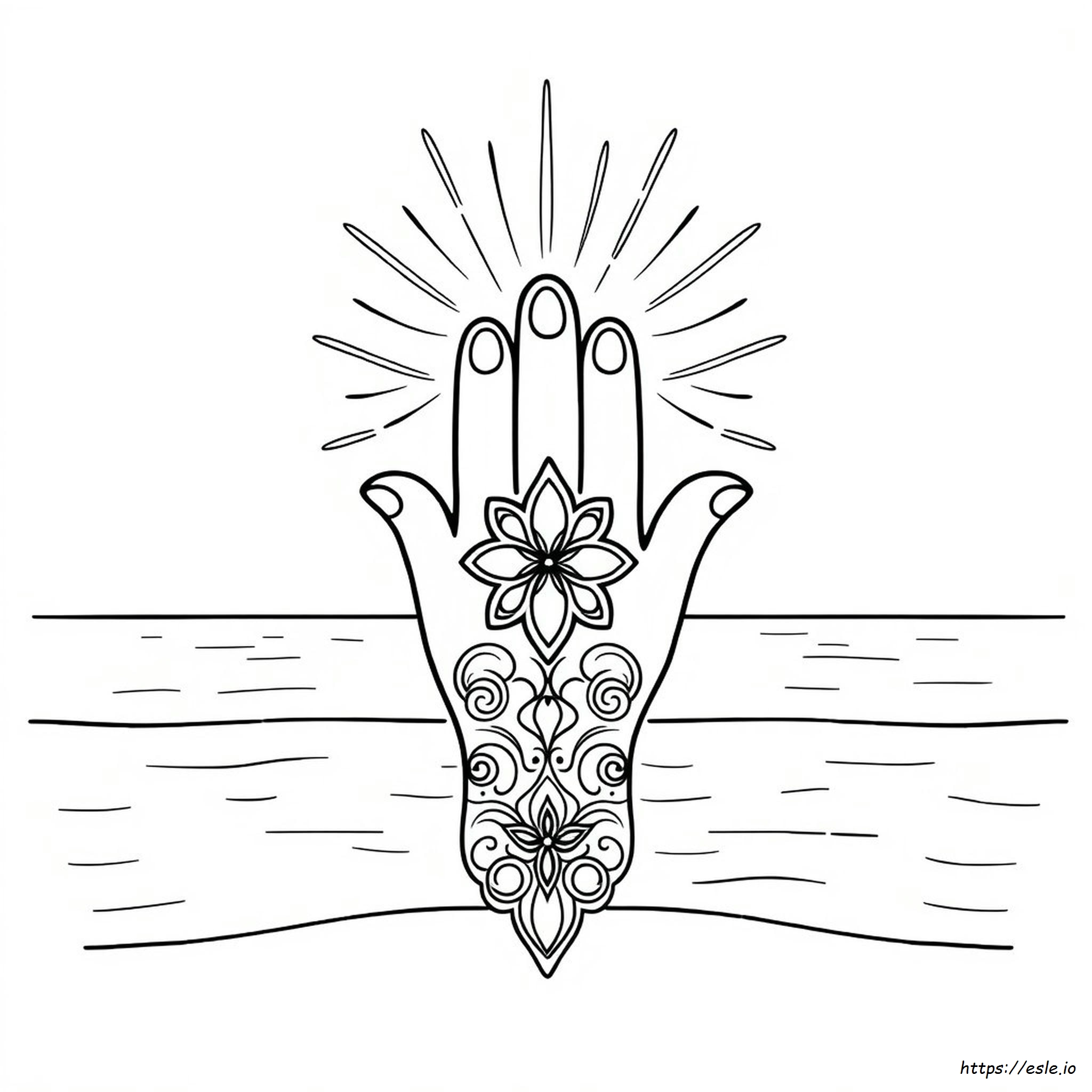 Hamsa Kleurbetekenis kleurplaat