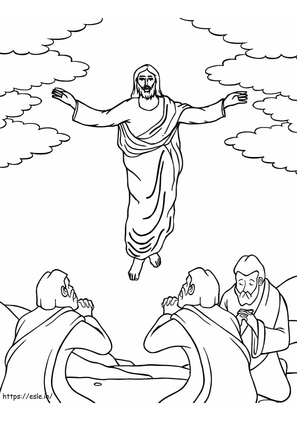 Jesus voando para colorir