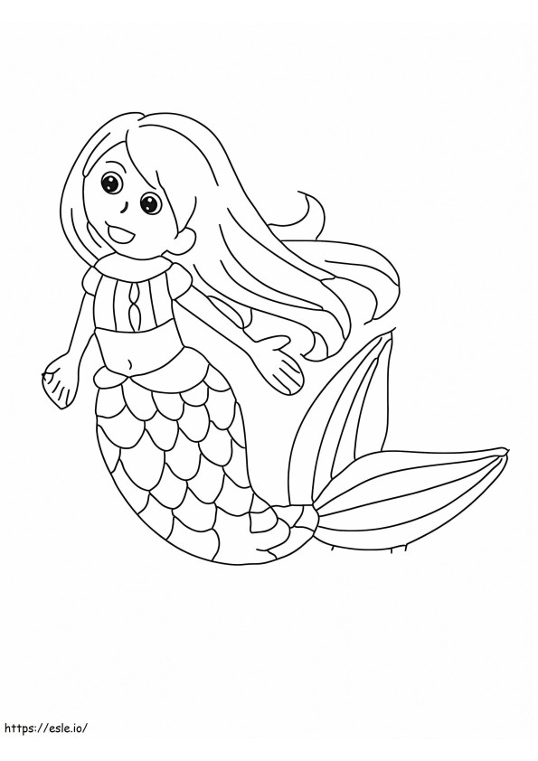 Child Mermaid coloring page