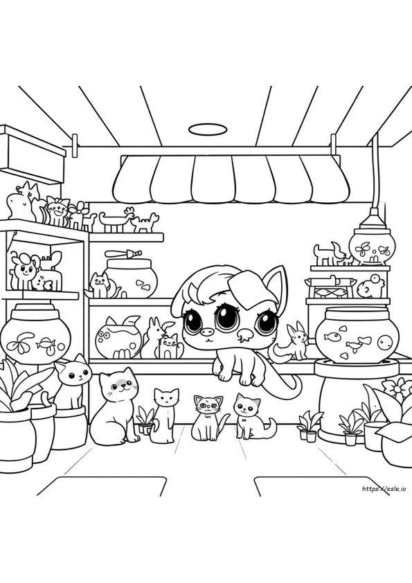 Pequeña Tienda De Mascotas: Dibujos Para Colorear E Imprimir