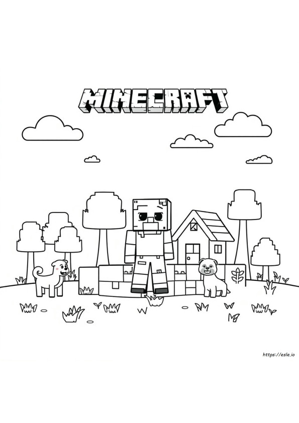 Easy Cute Minecraft Coloring Pages