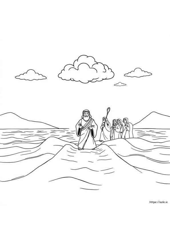 Crossing The Red Sea Coloring Page