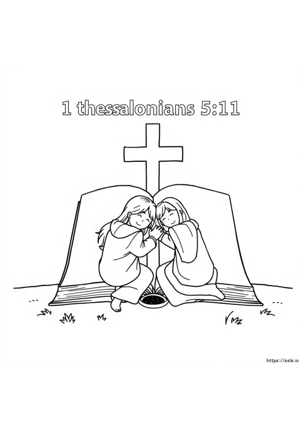 1 Thessalonians 5:11 Coloring Page
