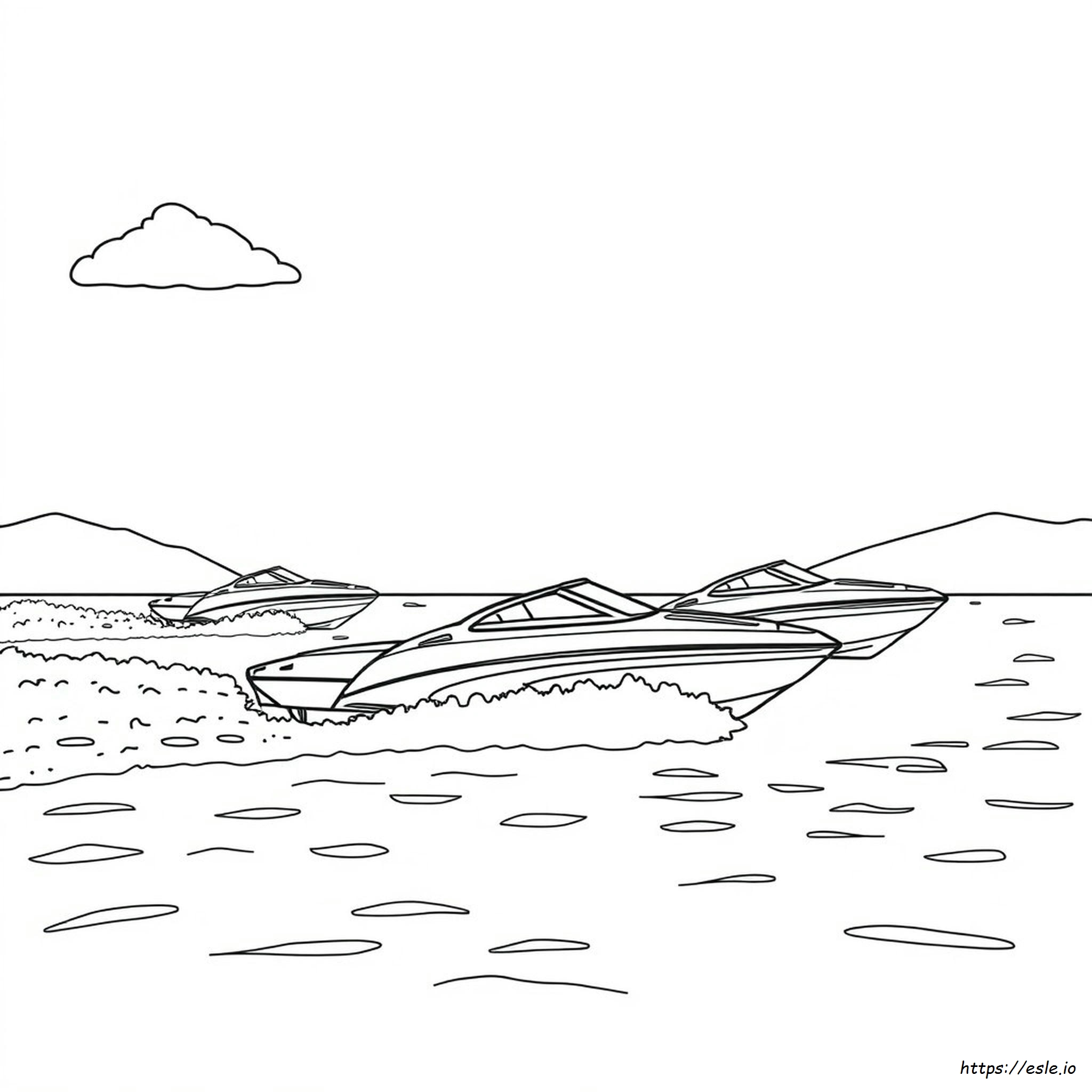 Gambar Mewarnai Perahu Cepat
