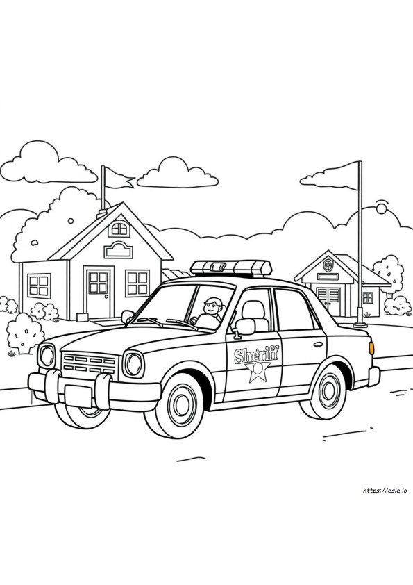 Cars Sheriff Coloring Page
