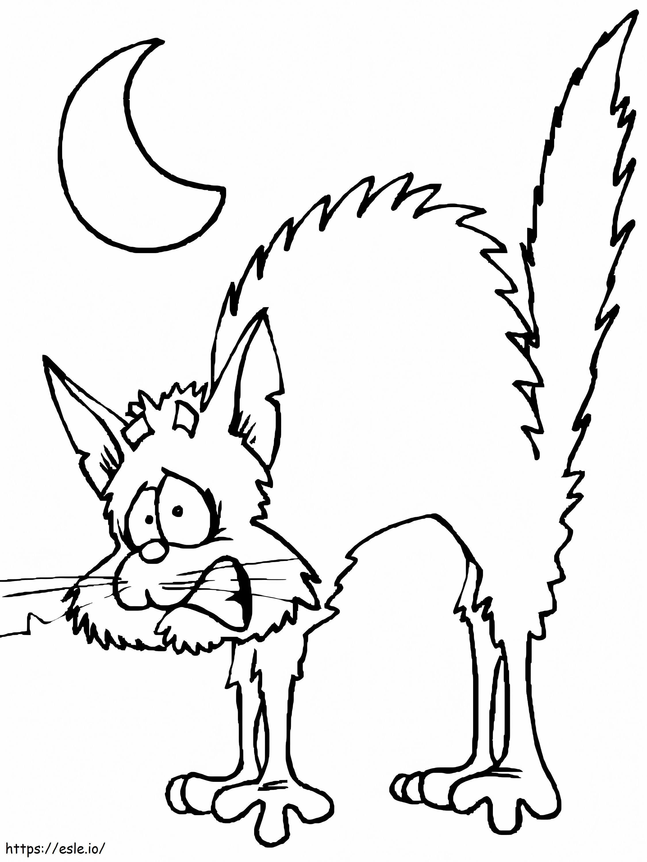 Cat Is Scared coloring page