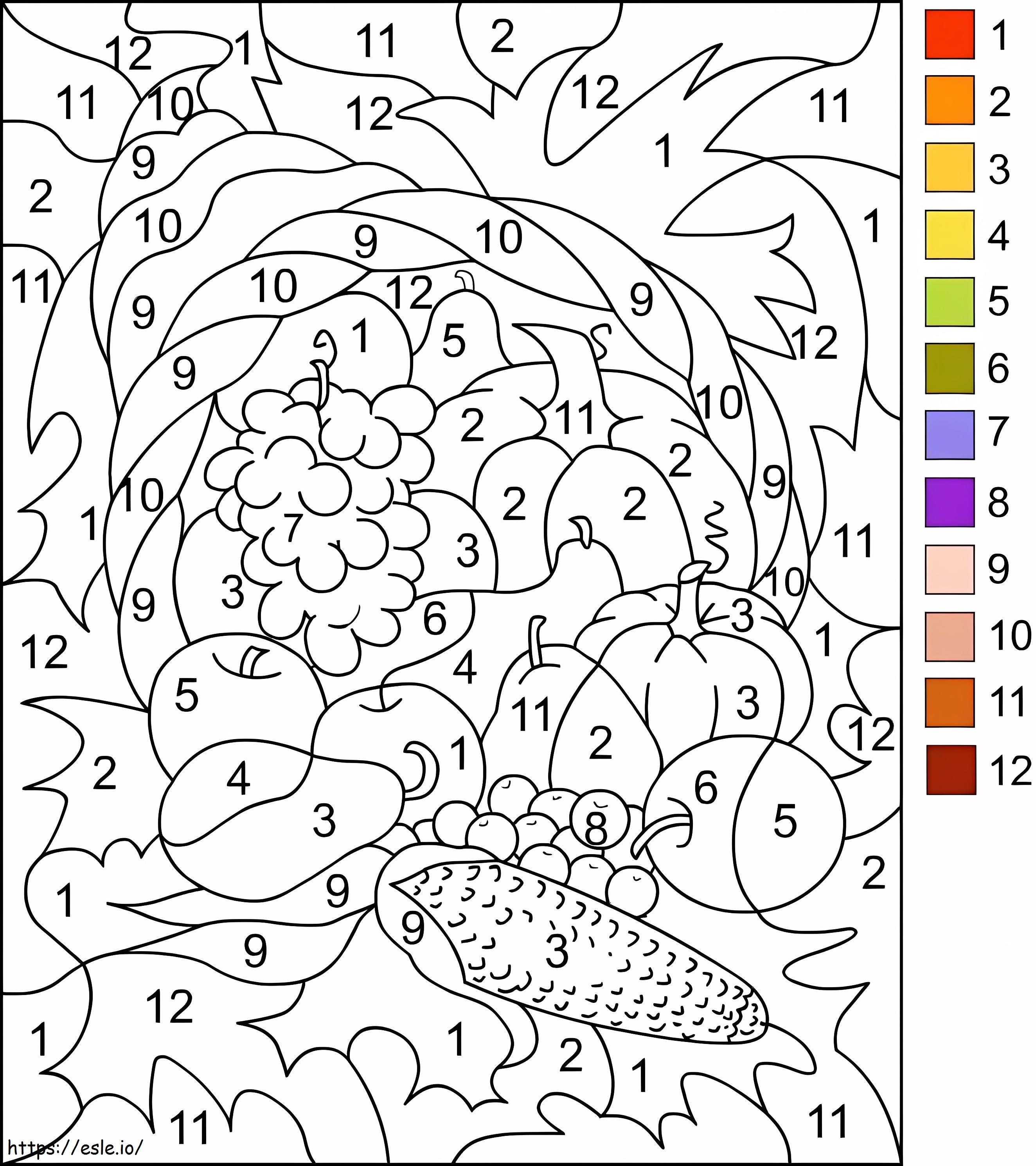 Printable Thanksgiving Color By Number coloring page