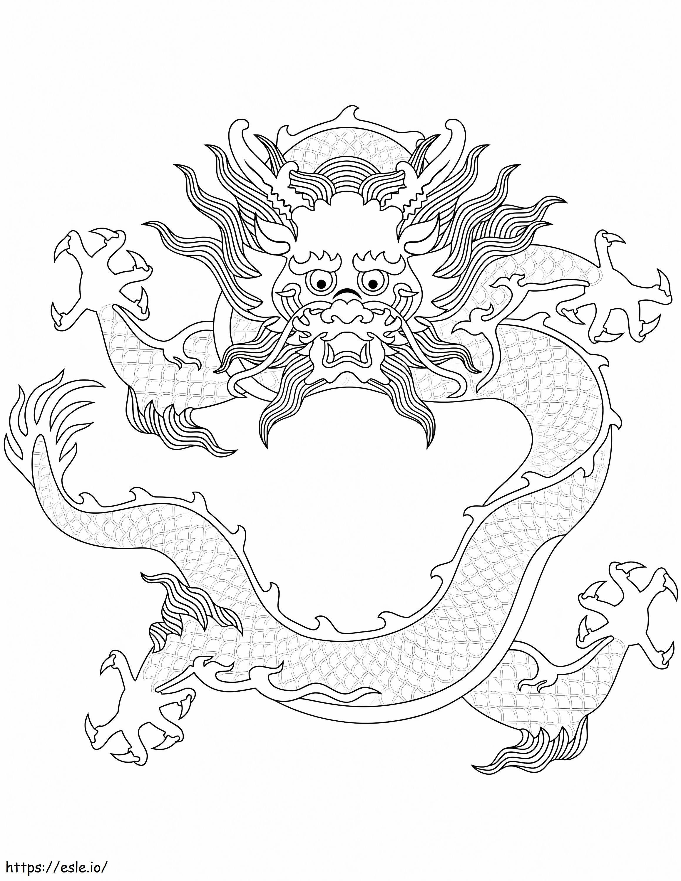 Kiinan lohikäärme värityskuva
