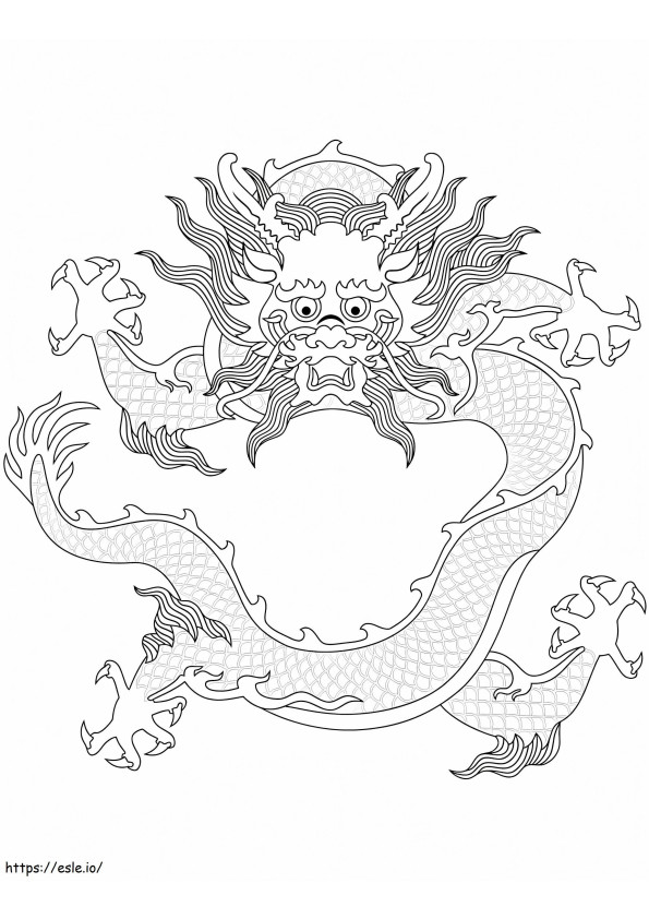 Dragonul chinezesc de colorat