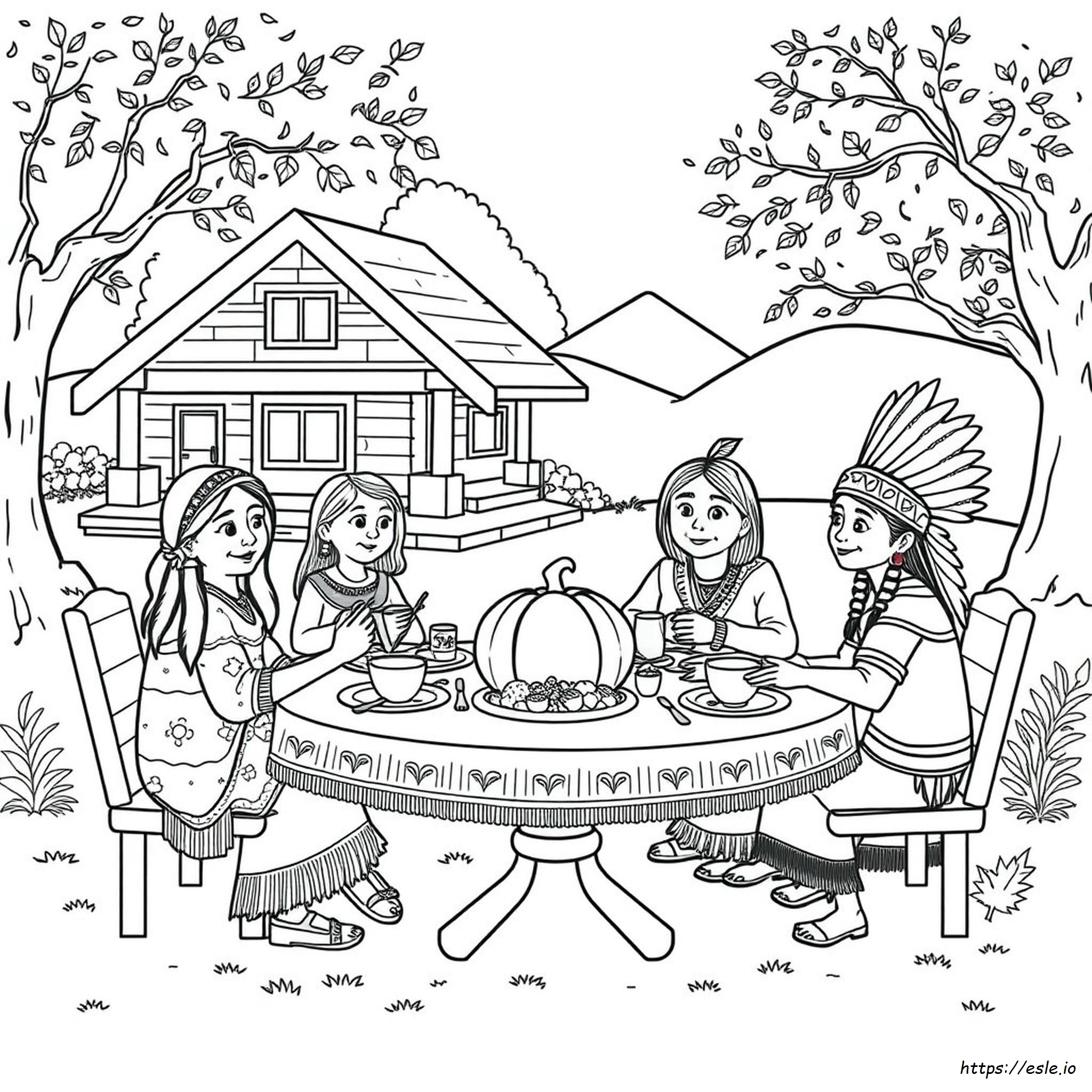 Indian Coloring Pages For Thanksgiving