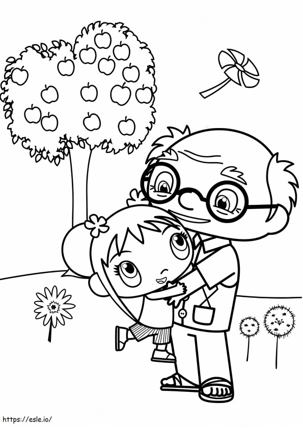 Yeye Hugging When A4 coloring page