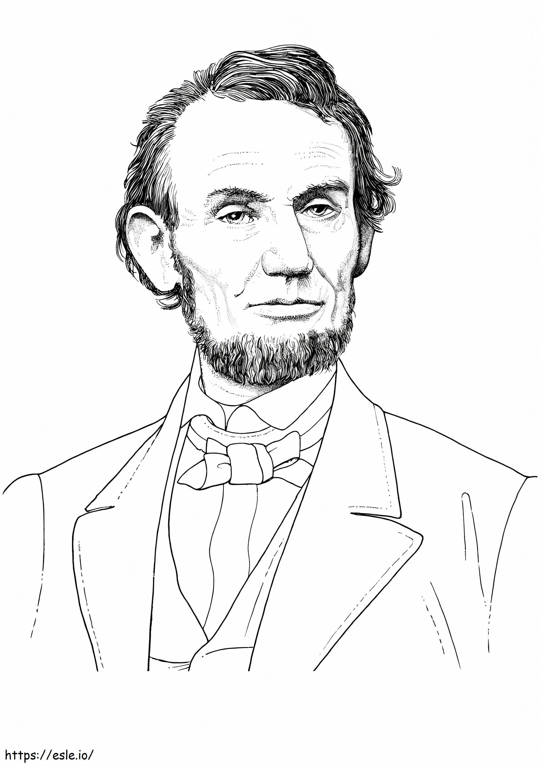 Abraham Lincoln A4 para colorear