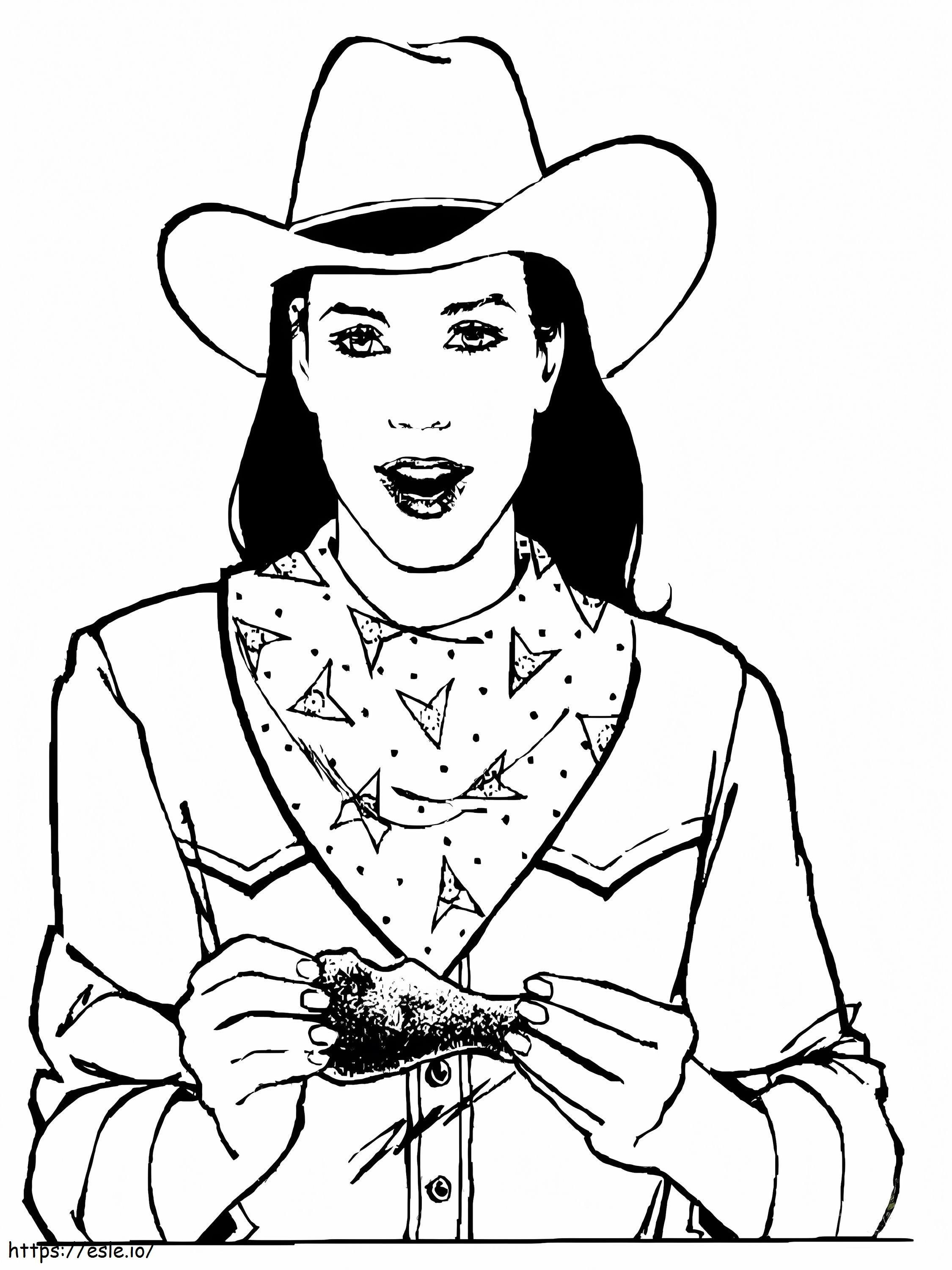 Beautiful Cowgirl coloring page