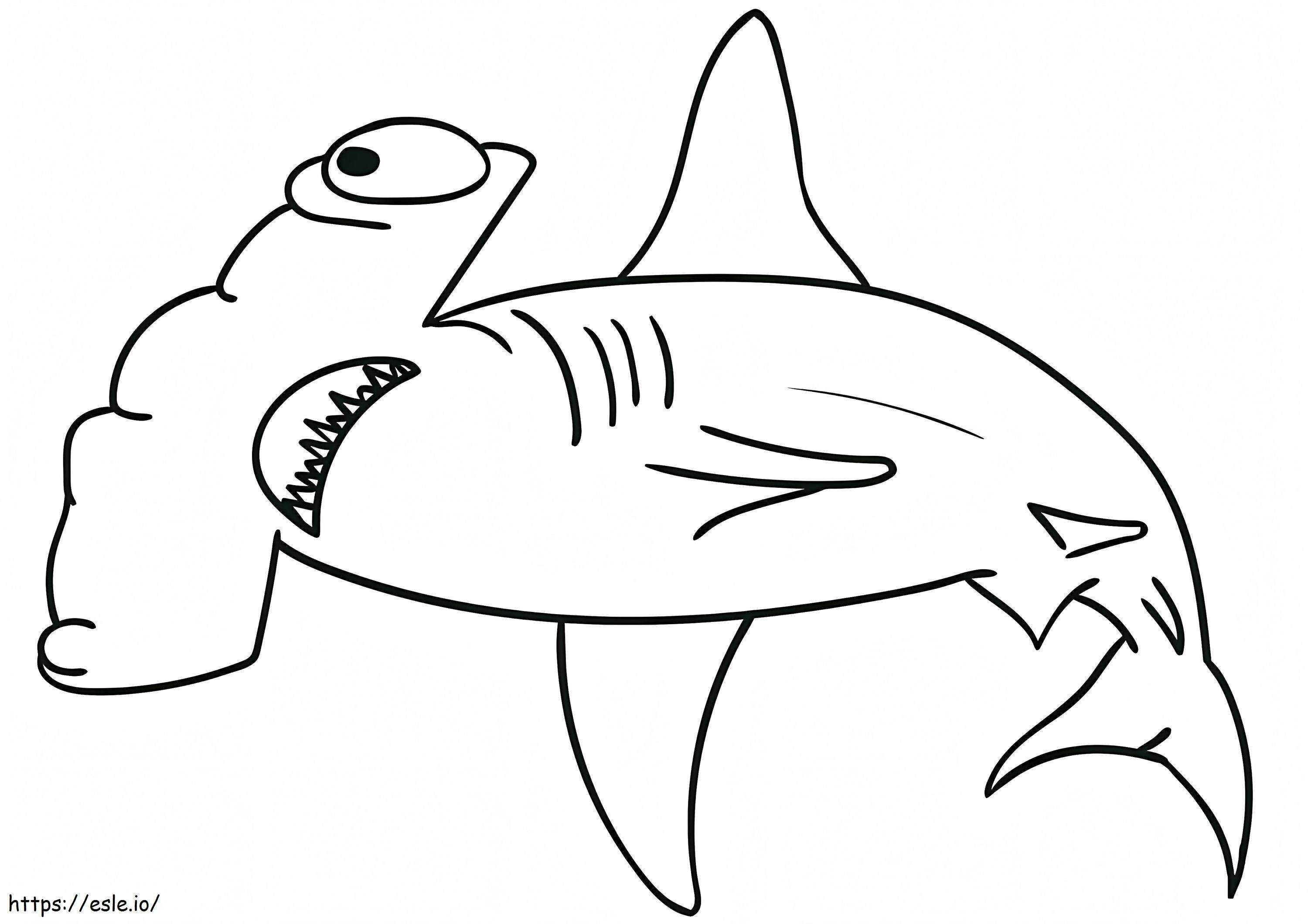 tubarão-martelo grátis para colorir