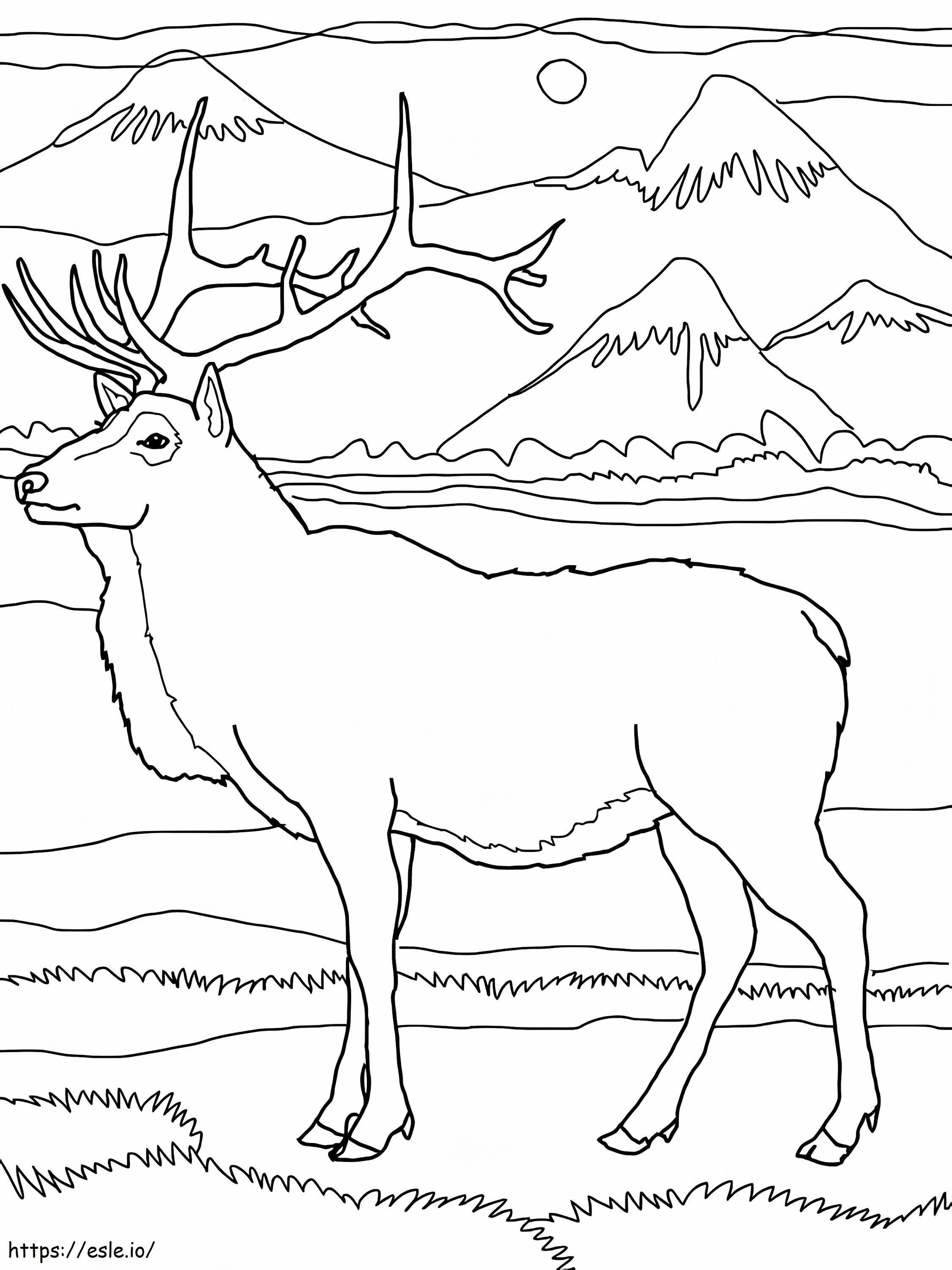 Moose Up The Mountain coloring page