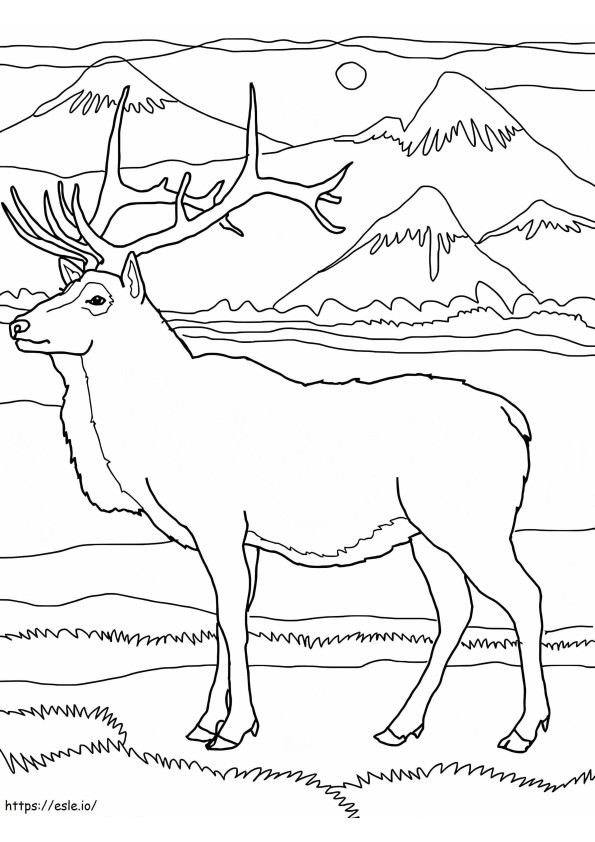 Moose Up The Mountain coloring page