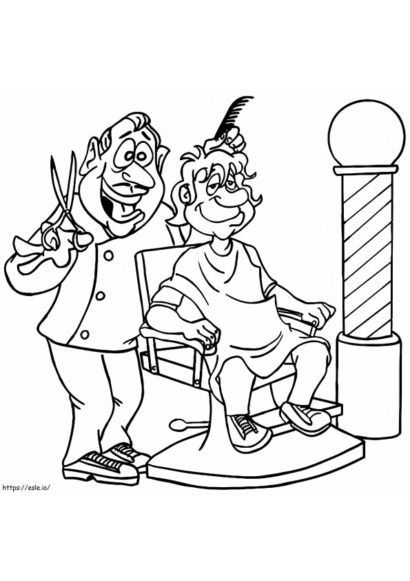 Barber Is Smiling coloring page